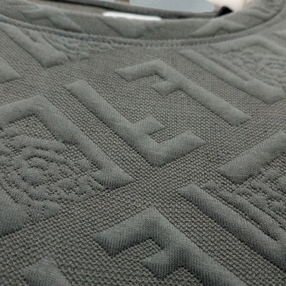 Evo Vogue Premium Dark Grey Jacquard Full-Sleeve T-Shirt