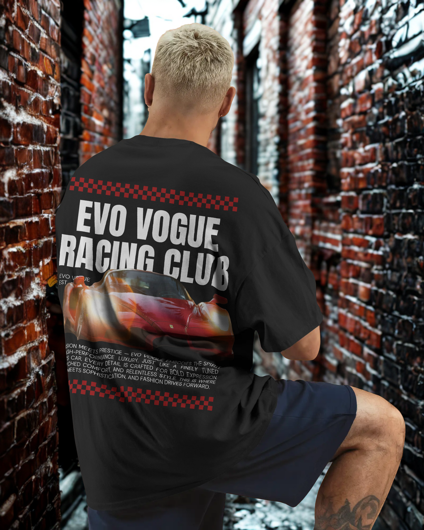 Evo Vogue Racing Club Oversized Tee – Ferrari Edition