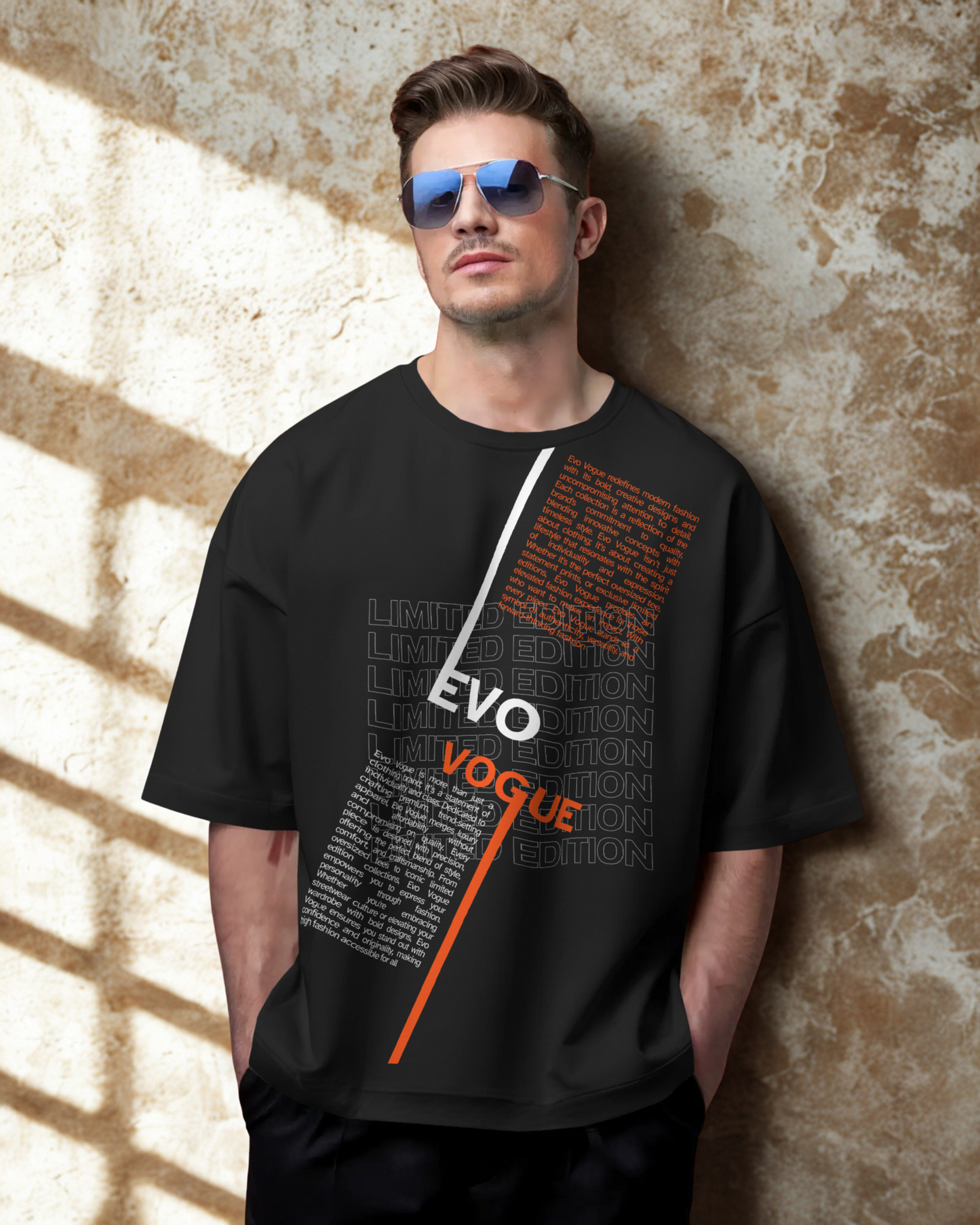 Evo Vogue “Elite Edition” Double-Sided Printed Textured Oversized Tee
