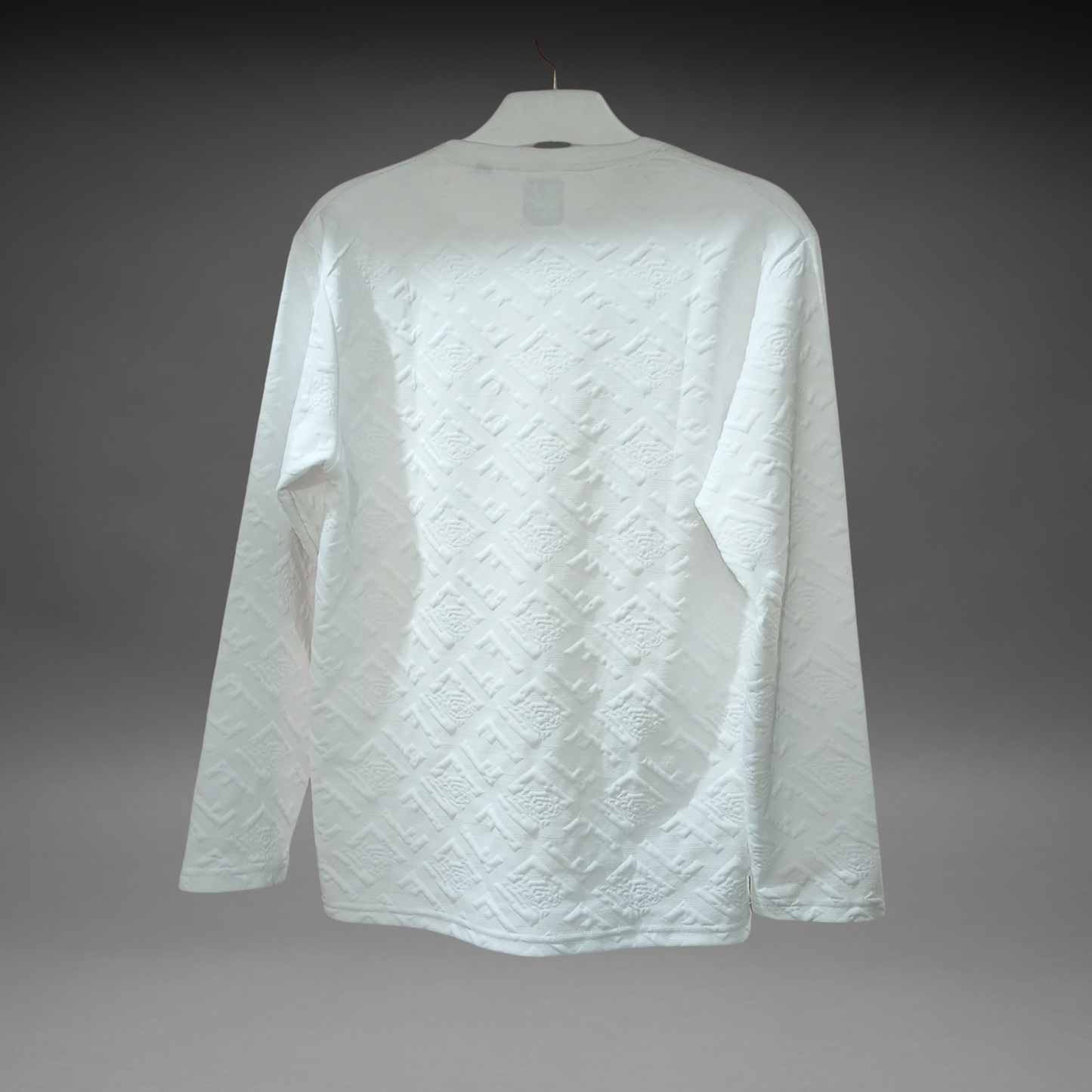 Evo Vogue Premium White Jacquard Full-Sleeve T-Shirt