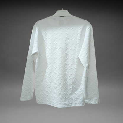 Evo Vogue Premium White Jacquard Full-Sleeve T-Shirt