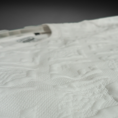Evo Vogue Premium White Jacquard Full-Sleeve T-Shirt