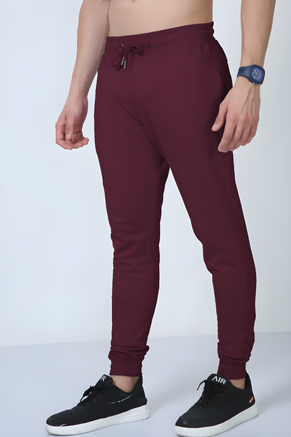 Crimson Core 260 — Premium Loop-Knit Maroon Joggers