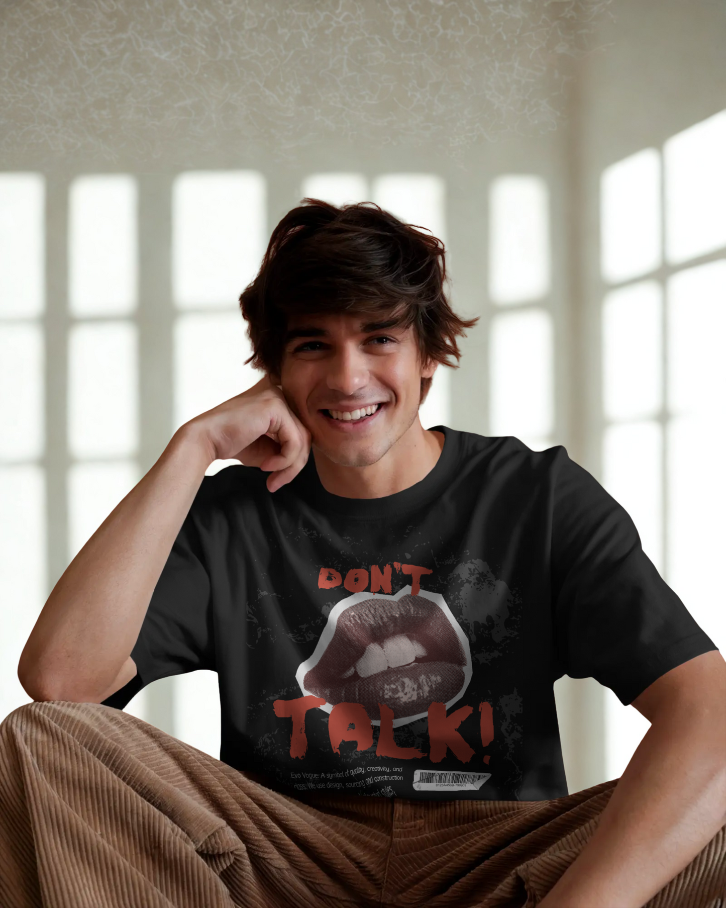 Evo Vogue “Forbidden Silence” Double-Sided Printed Oversized Tee – 100% Pure Imported Premium Cotton