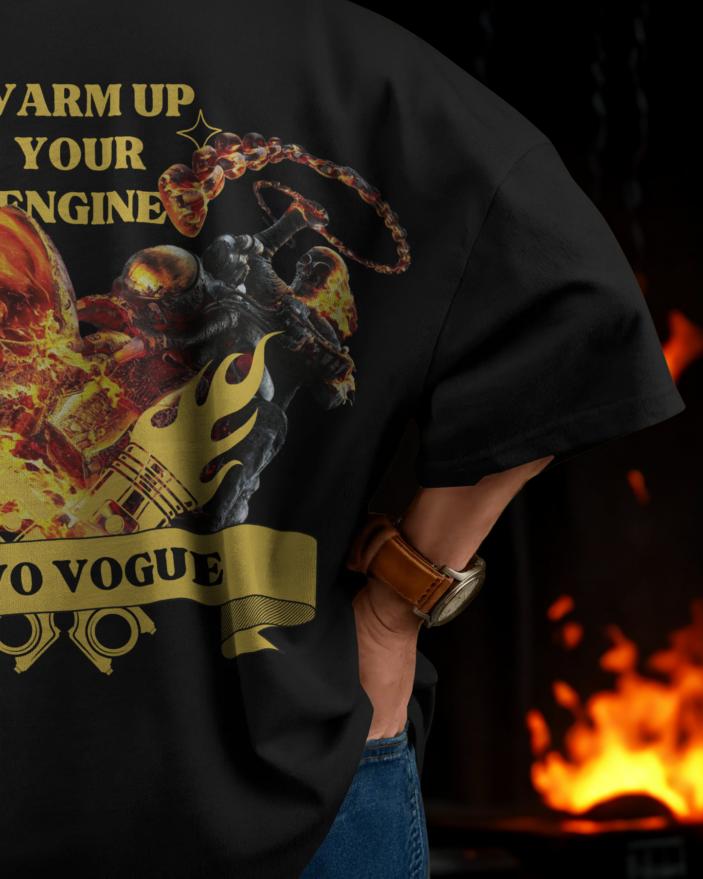 Redline Ghost: Engine of Fire Oversized Street Tee