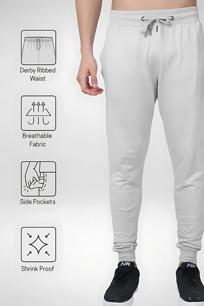 Grey Mélange 260 — Premium Loop-Knit Unisex Joggers”