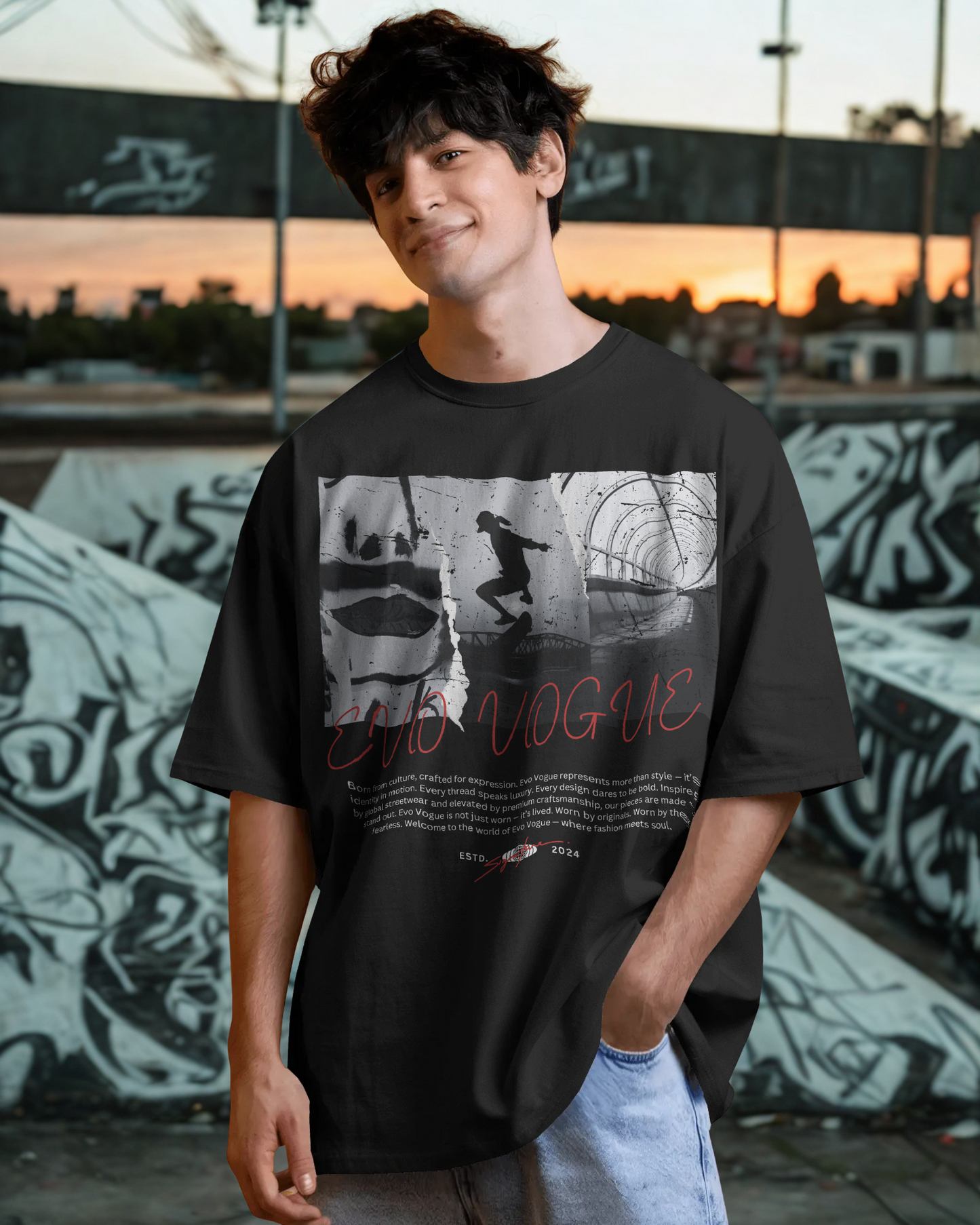 “Skatewave: Neo City Drift” Oversized Tee