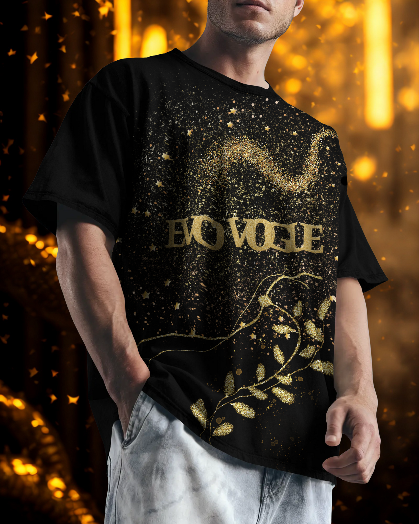 Evo Vogue “Dynasty Gold” Oversized Street Tee