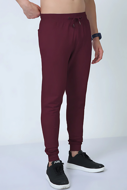 Crimson Core 260 — Premium Loop-Knit Maroon Joggers