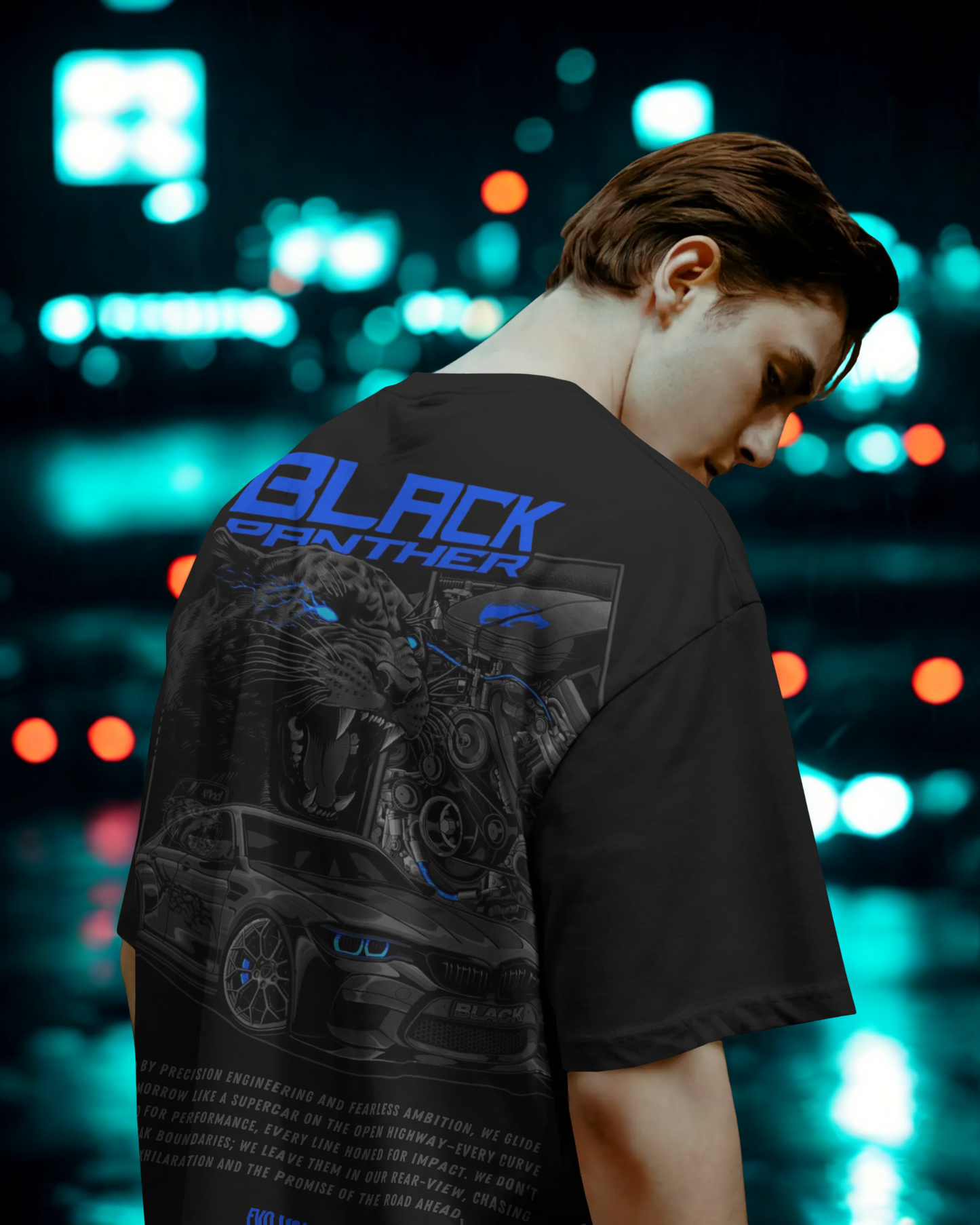 Black Panther X-Drive” Oversized Tee