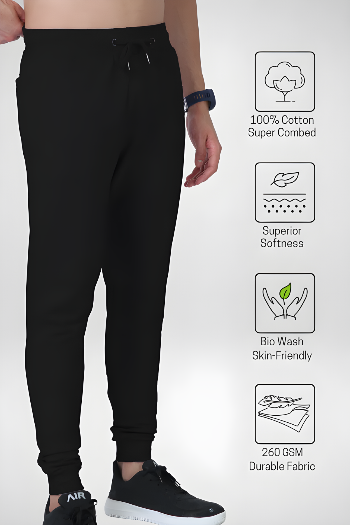 Midnight Metro 260 — Premium Loop-Knit Unisex Joggers