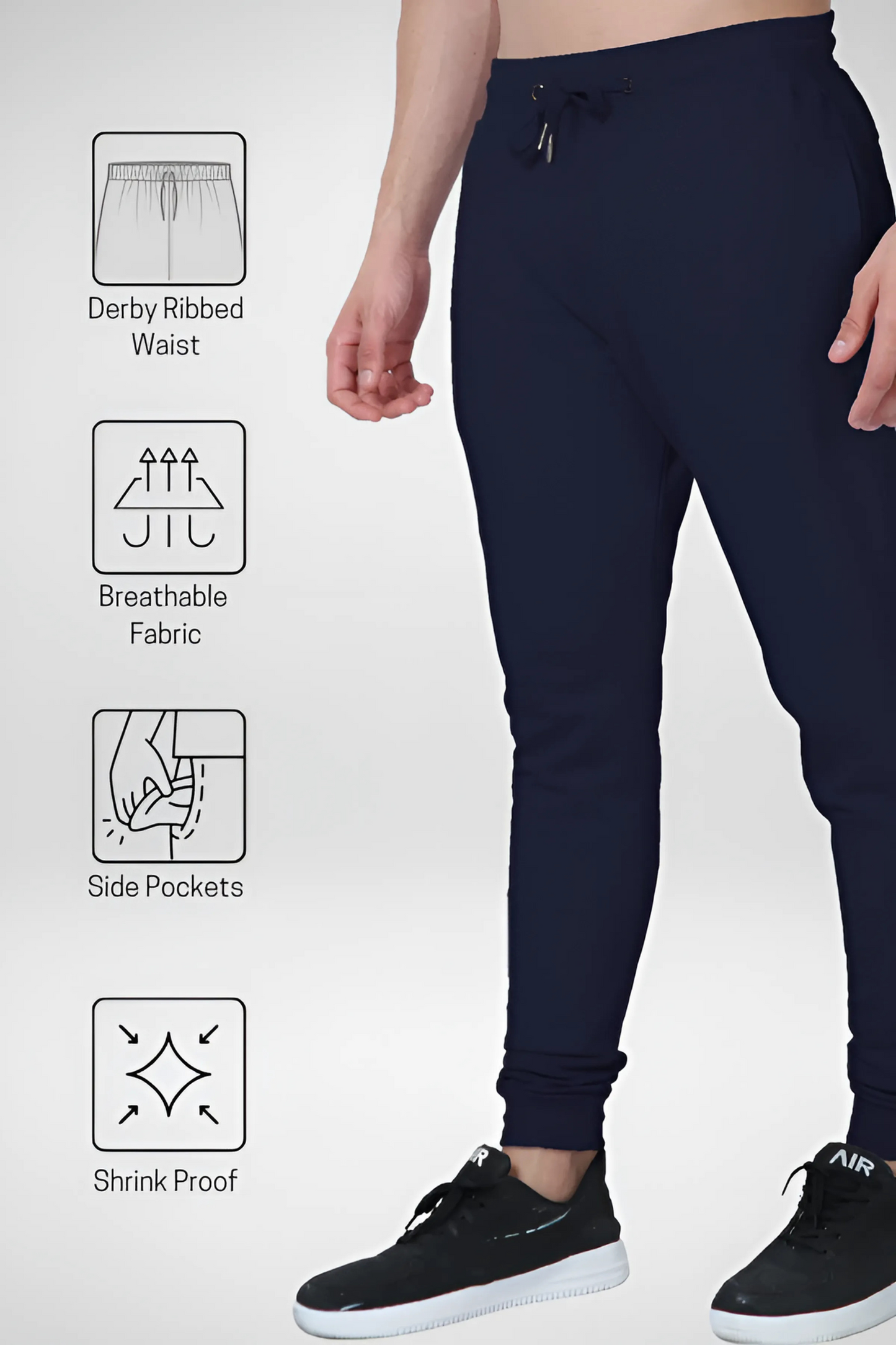 Navy 260 — Premium Loop-Knit Unisex Joggers