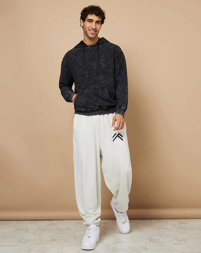 Midnight Fade: Black Acid Wash Hoodie