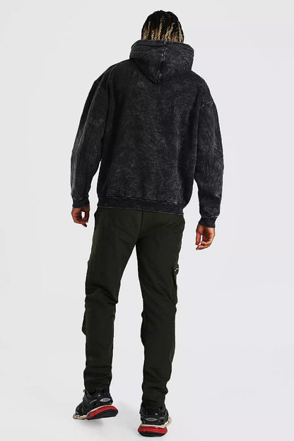 Eternal Blue: Navy Acid Wash Hoodie