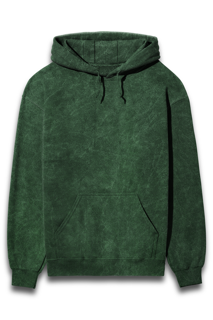 Enchanted Green: Bottle Green Acid Wash Hoodie