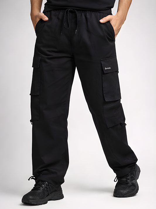 Evo Vogue “Noir Seven” – 7 Pockets Ultra Premium Imported Linen Baggy Cargo Pants