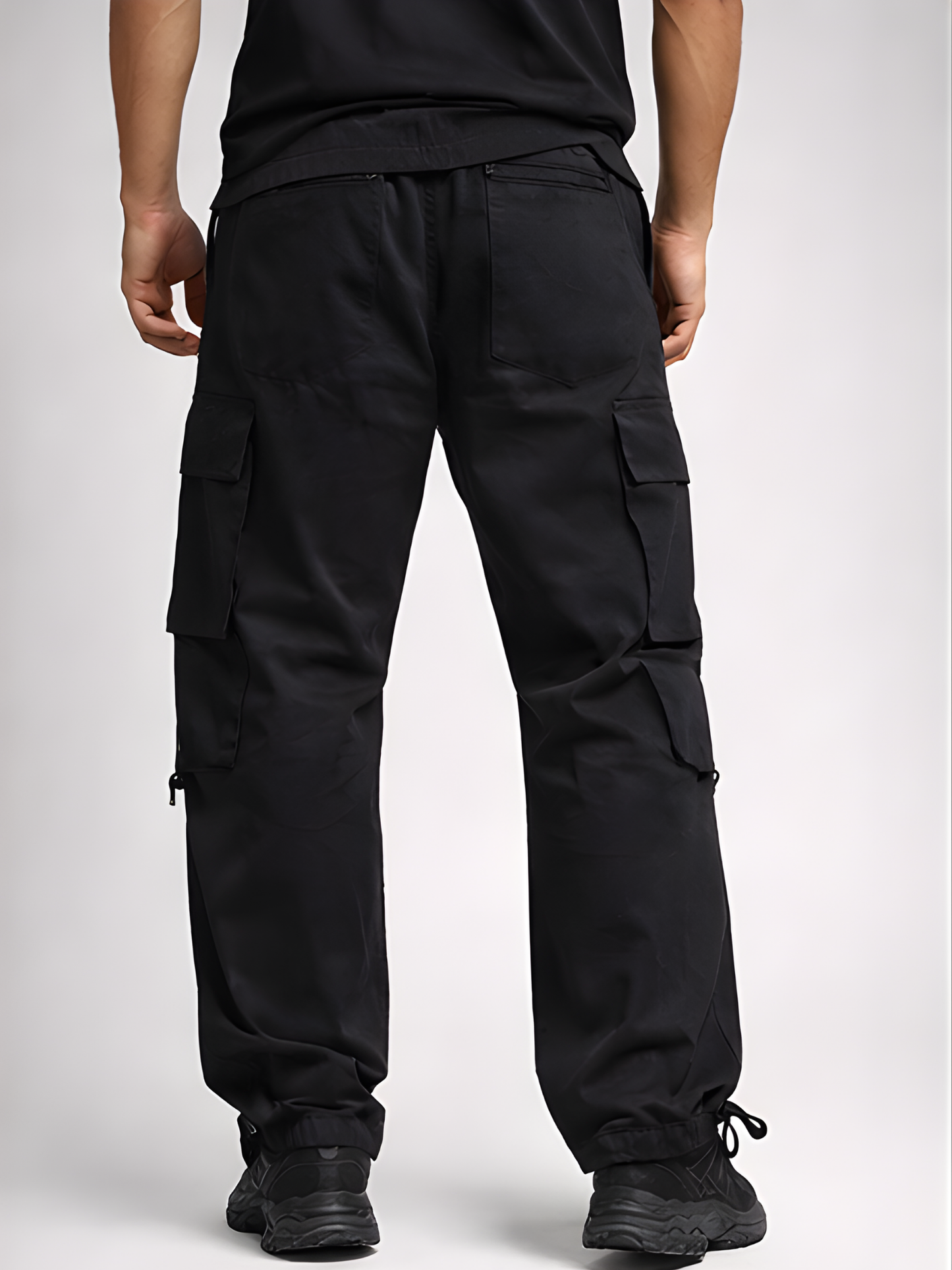 Evo Vogue “Noir Seven” – 7 Pockets Ultra Premium Imported Linen Baggy Cargo Pants