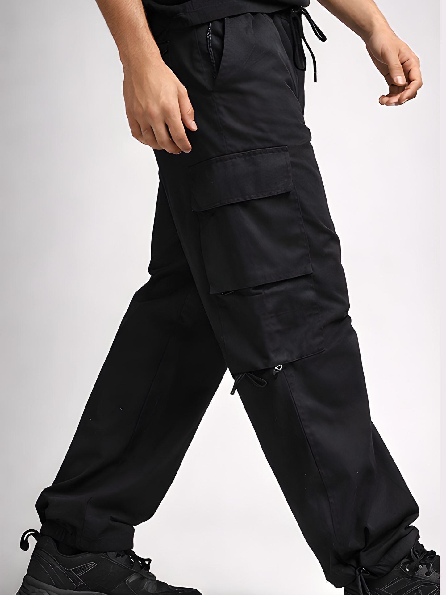 Evo Vogue “Noir Seven” – 7 Pockets Ultra Premium Imported Linen Baggy Cargo Pants