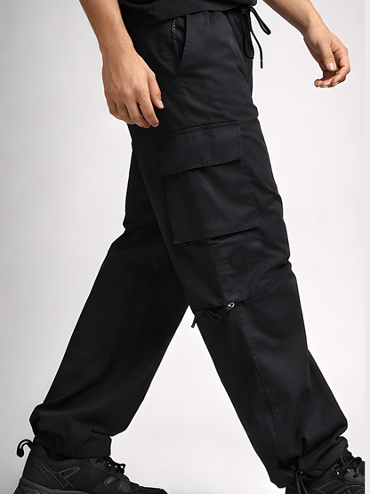 Evo Vogue “Noir Seven” – 7 Pockets Ultra Premium Imported Linen Baggy Cargo Pants
