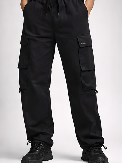 Evo Vogue “Noir Seven” – 7 Pockets Ultra Premium Imported Linen Baggy Cargo Pants