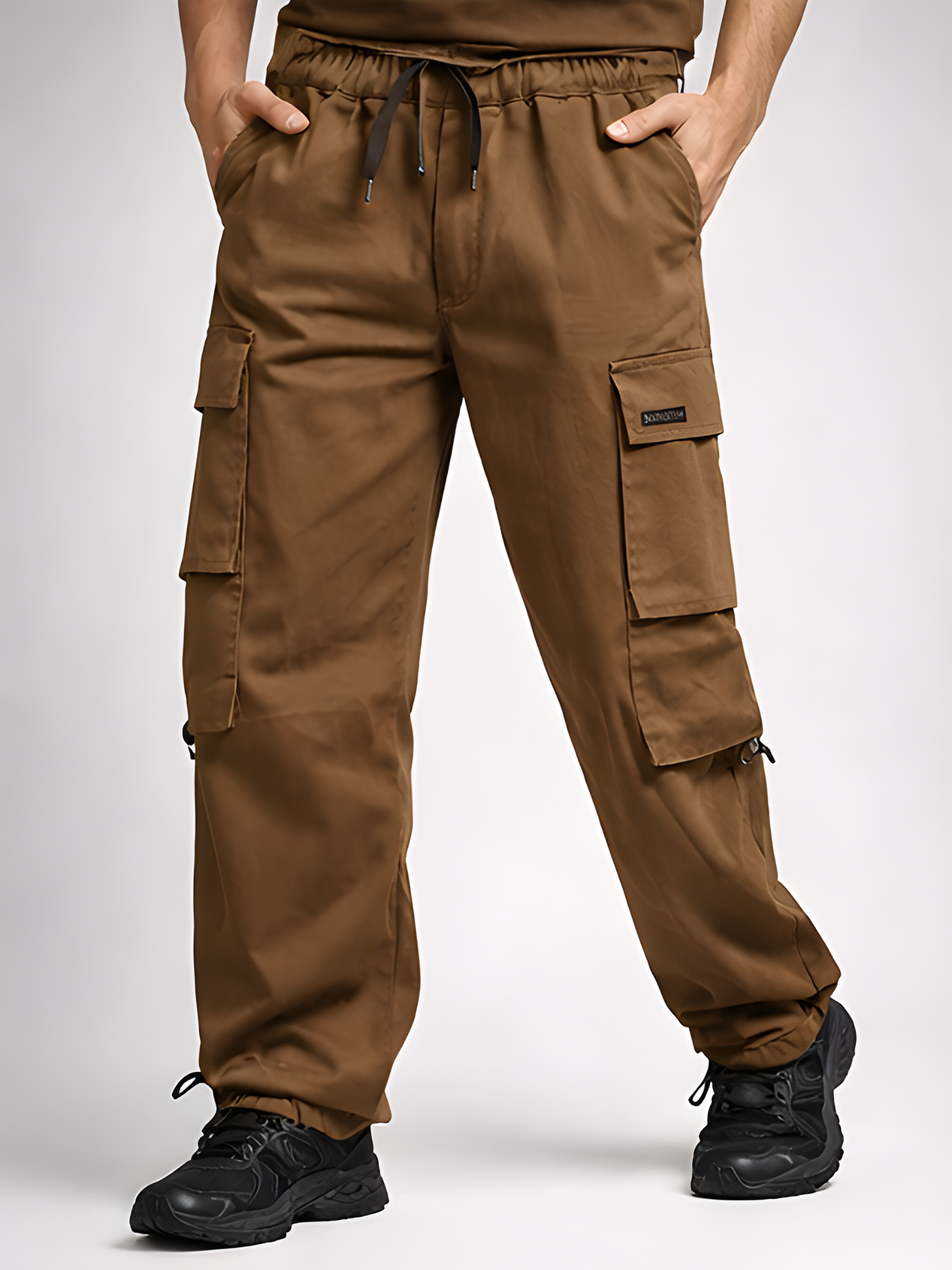 Evo Vogue “Coffee Seven” – 7 Pockets Ultra Premium Imported Linen Baggy Cargo Pants