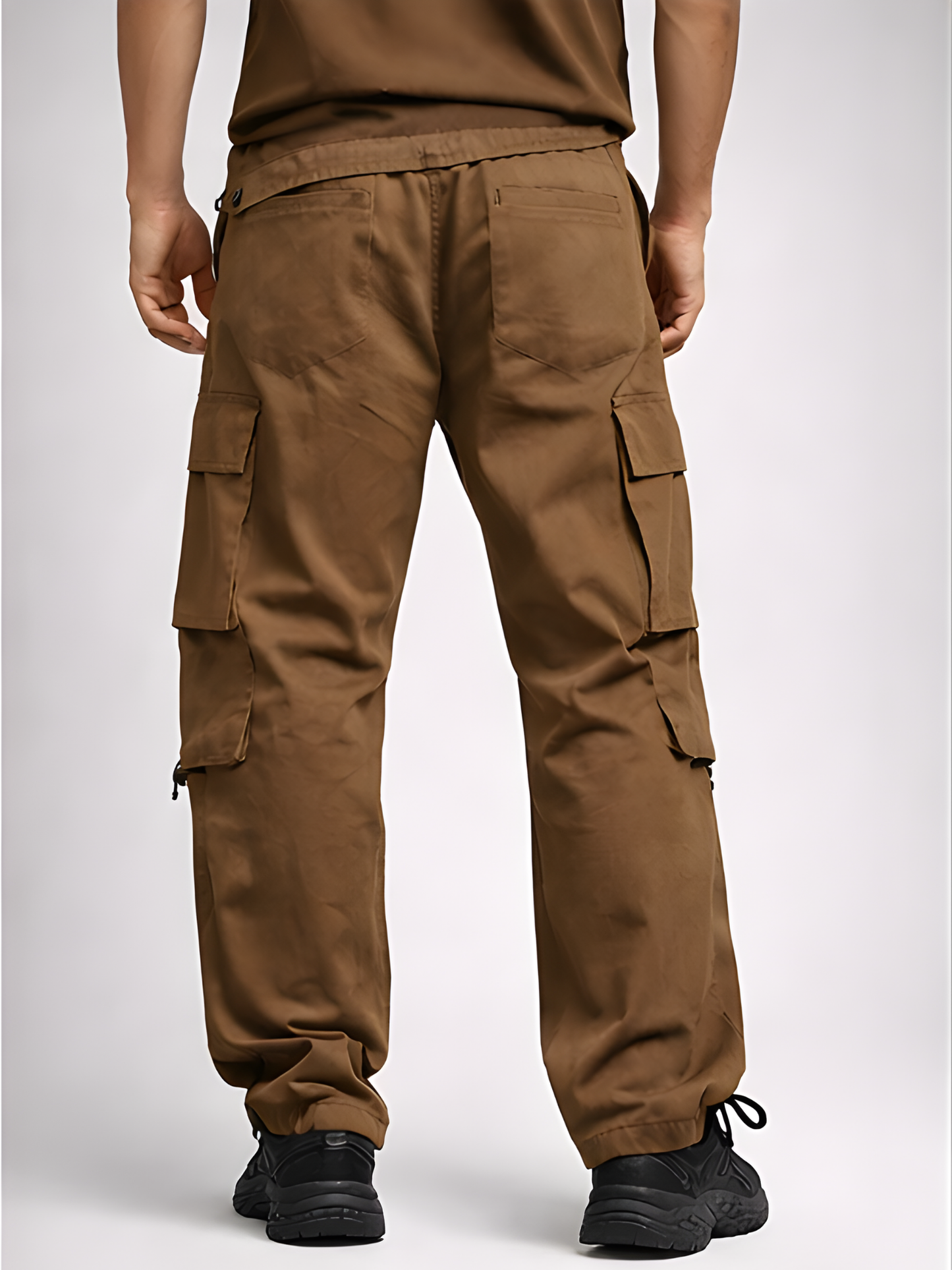 Evo Vogue “Coffee Seven” – 7 Pockets Ultra Premium Imported Linen Baggy Cargo Pants