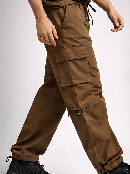 Evo Vogue “Coffee Seven” – 7 Pockets Ultra Premium Imported Linen Baggy Cargo Pants