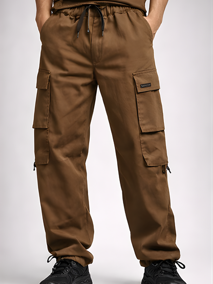 Evo Vogue “Coffee Seven” – 7 Pockets Ultra Premium Imported Linen Baggy Cargo Pants