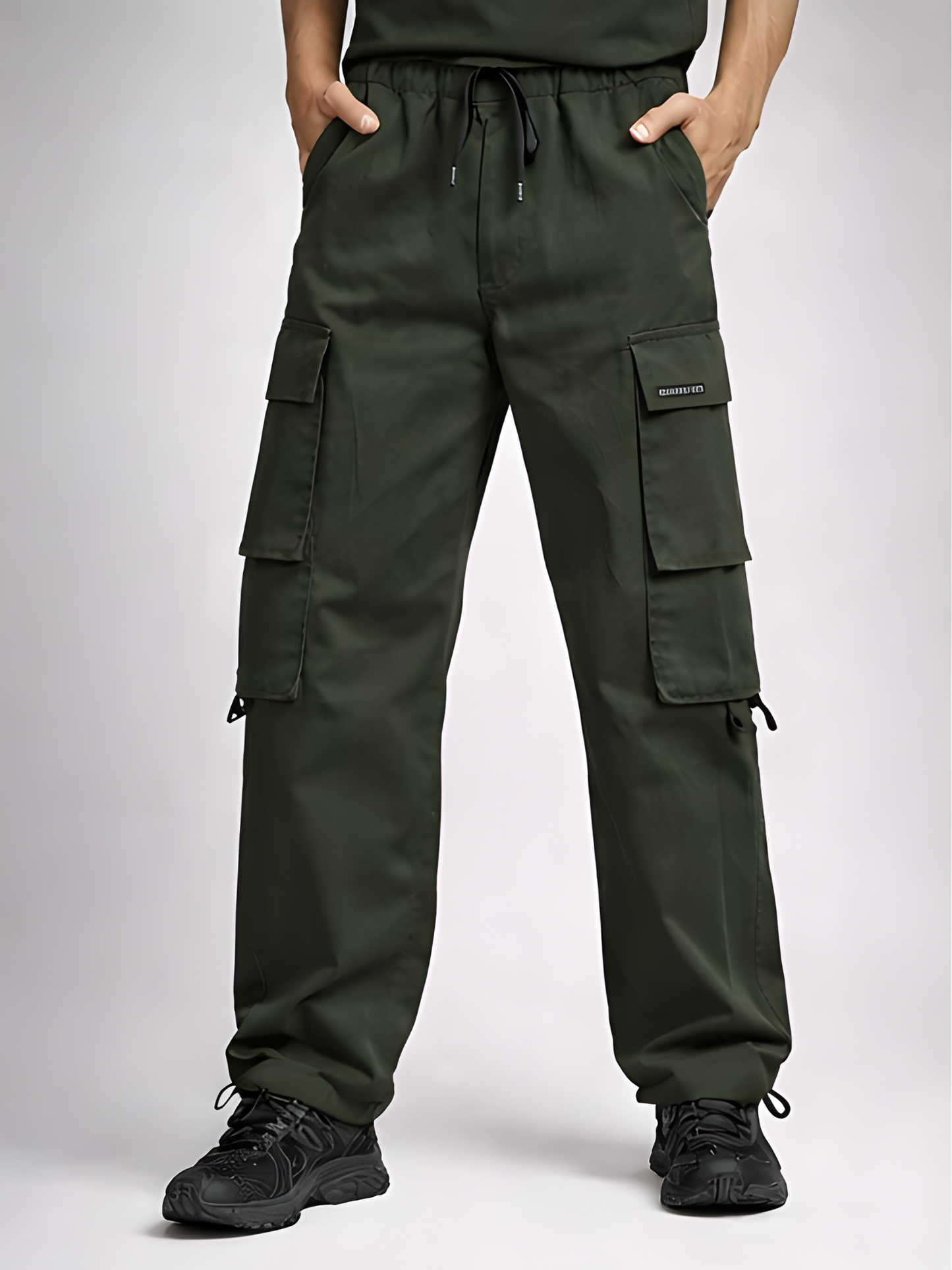 Evo Vogue “Olive Seven” – 7 Pockets Ultra Premium Imported Linen Baggy Cargo Pants
