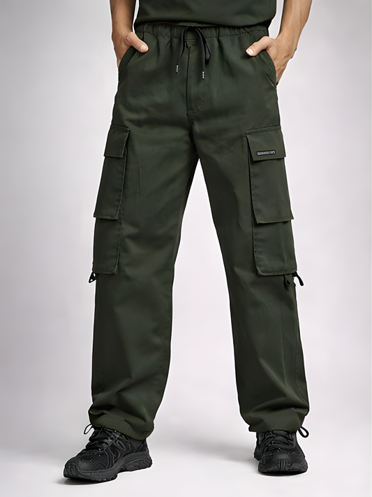 Evo Vogue “Olive Seven” – 7 Pockets Ultra Premium Imported Linen Baggy Cargo Pants