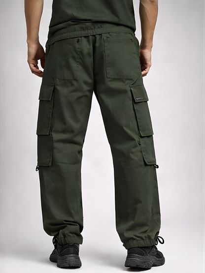 Evo Vogue “Olive Seven” – 7 Pockets Ultra Premium Imported Linen Baggy Cargo Pants