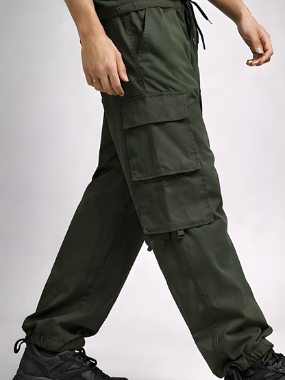 Evo Vogue “Olive Seven” – 7 Pockets Ultra Premium Imported Linen Baggy Cargo Pants