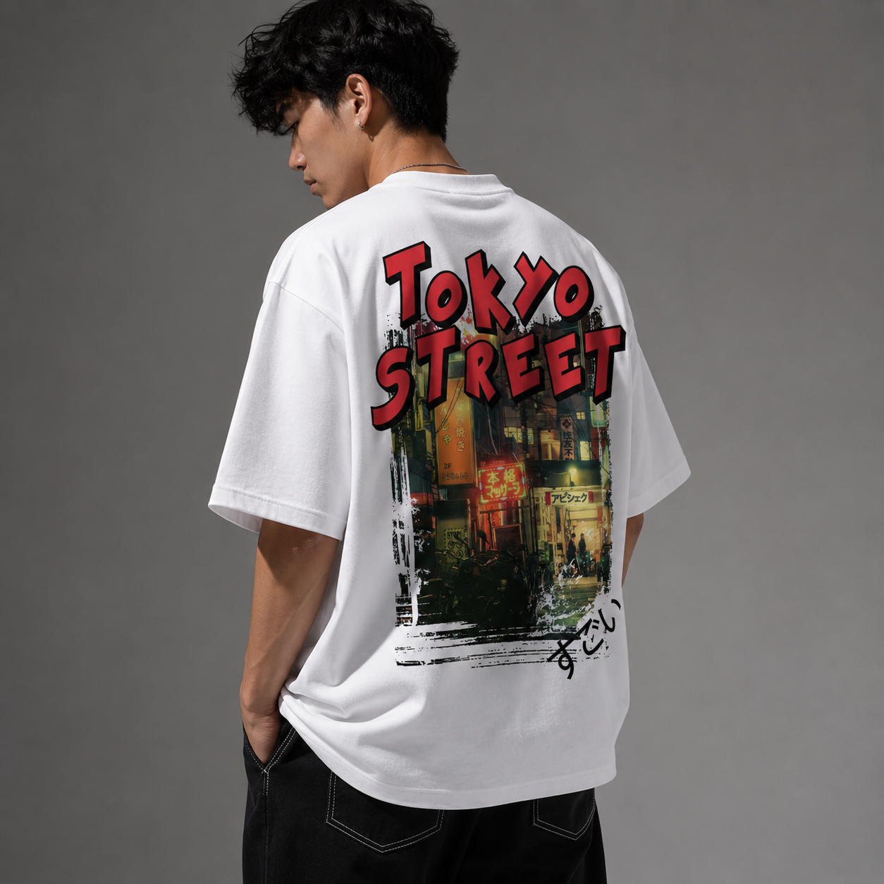 Evo Vogue Tokyo After Dark Oversized T-Shirt – Japanese Streetwear Graphic Tee