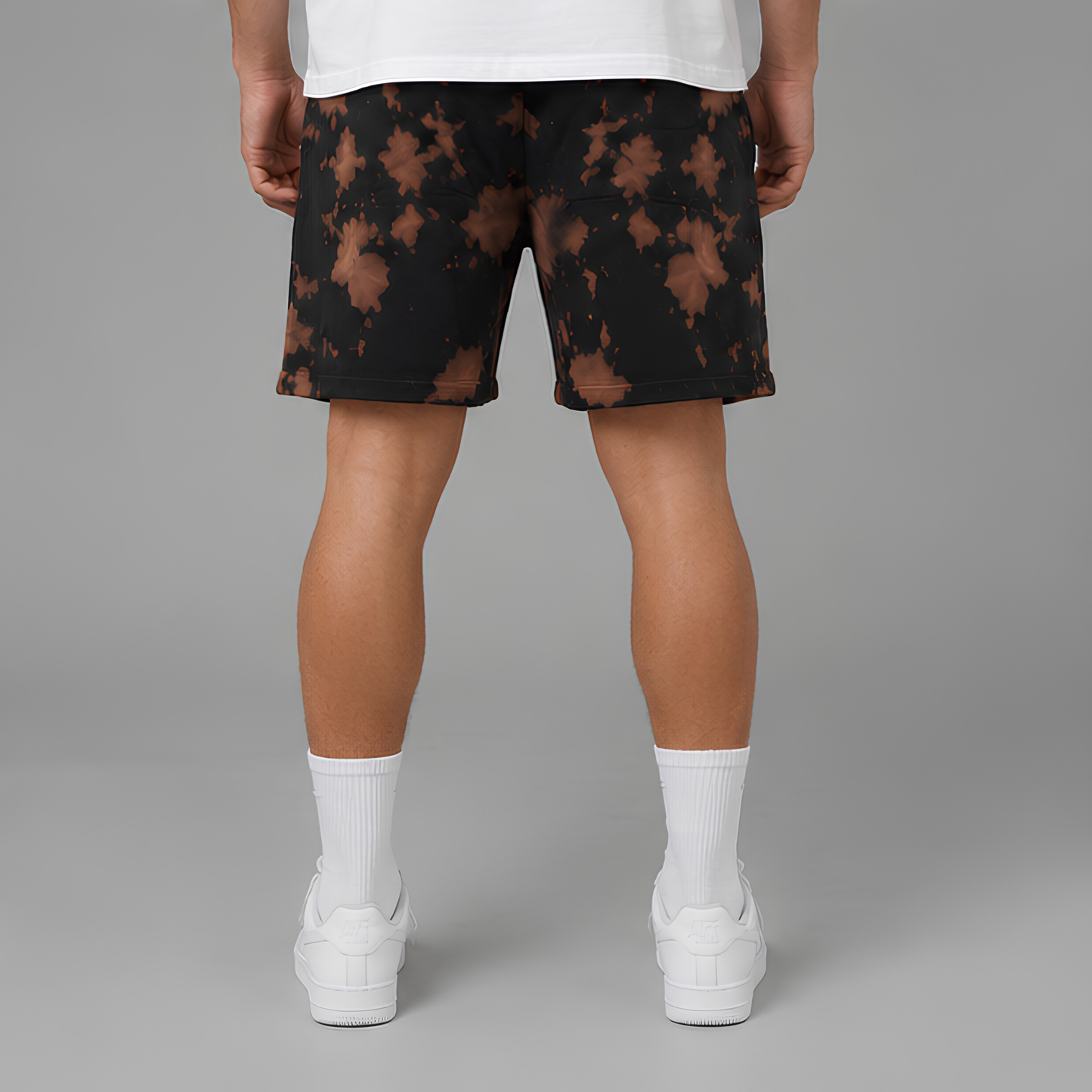 Evo Vogue Ember Drift Brown Black Tie Dye Shorts