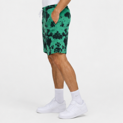 Evo Vogue Toxic Moss Green Black Tie Dye Shorts