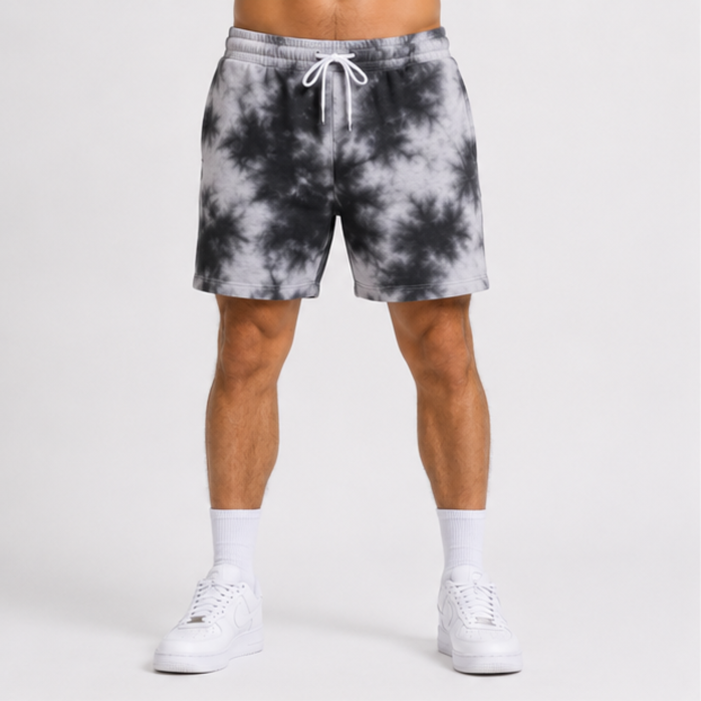 Evo Vogue Phantom Fade White Black Tie Dye Shorts