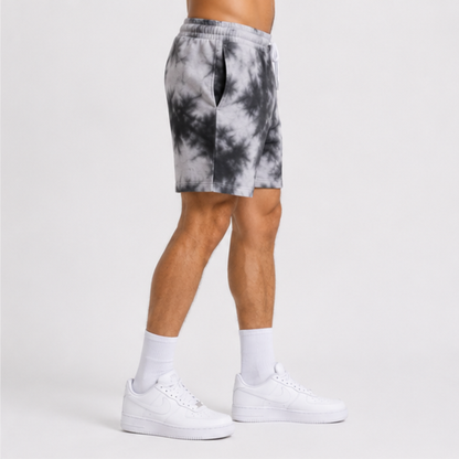 Evo Vogue Phantom Fade White Black Tie Dye Shorts
