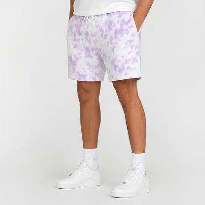 Evo Vogue Frost Mist White Lavender Tie Dye Shorts