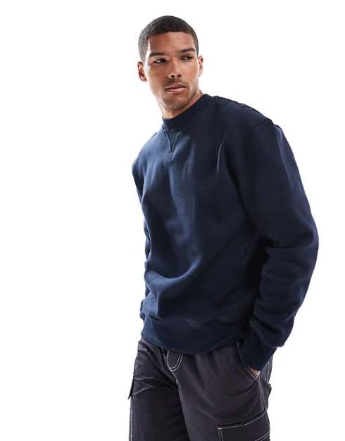 Navy Luxe: Evo Vogue 400 GSM Oversized Sweatshirt for Timeless Sophistication