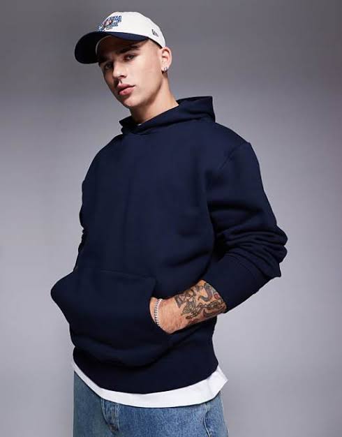 Classic & Comfortable Oversized Navy Blue Hoodie - Premium Winter Essential