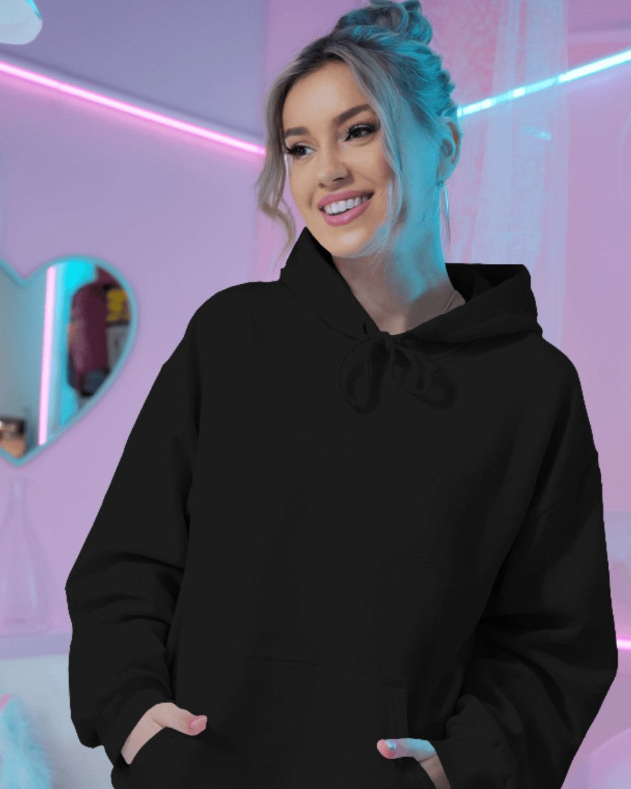 Classic Plain Black Hoodie – Elegance in Simplicity