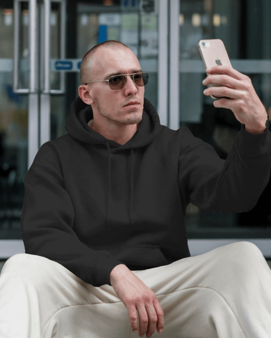 Timeless Plain Black Hoodie – A Wardrobe Essential