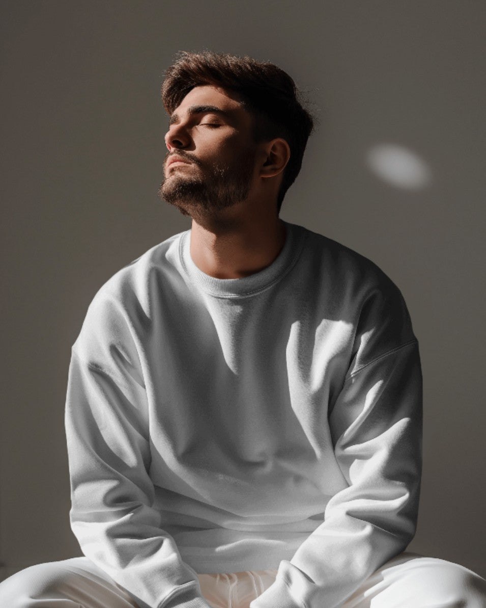 Ivory Luxe: The Ultimate 400 GSM Oversized Sweatshirt by Evo Vogue