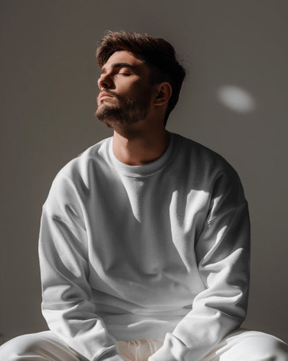 Ivory Luxe: The Ultimate 400 GSM Oversized Sweatshirt by Evo Vogue