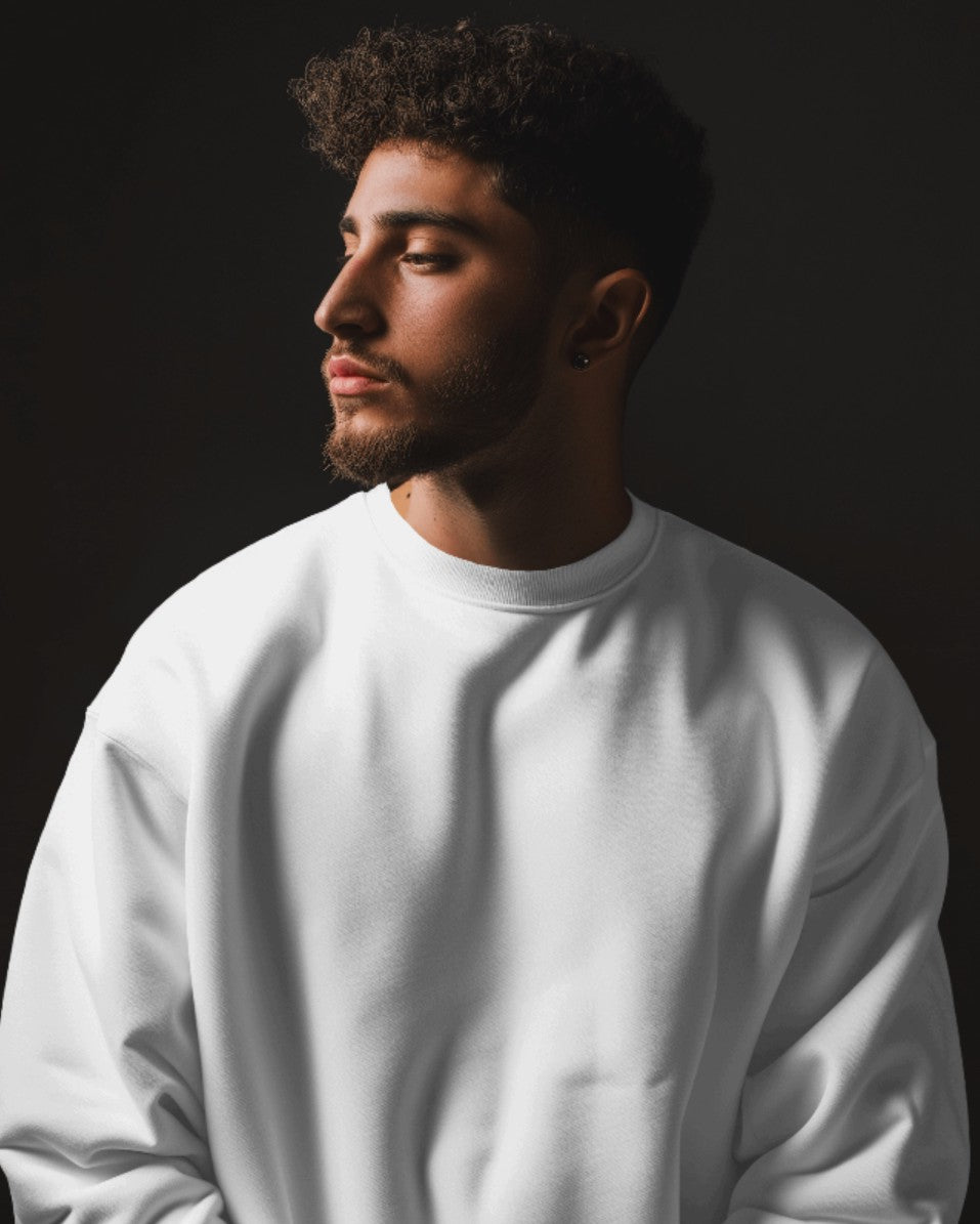 Ivory Luxe: The Ultimate 400 GSM Oversized Sweatshirt by Evo Vogue