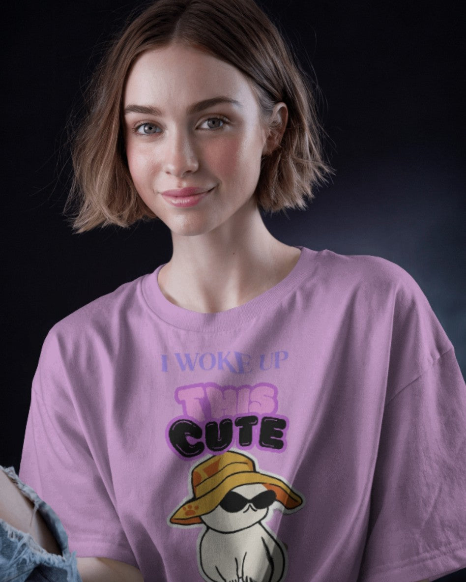 "Woke Up This Cute" Oversized T-Shirt