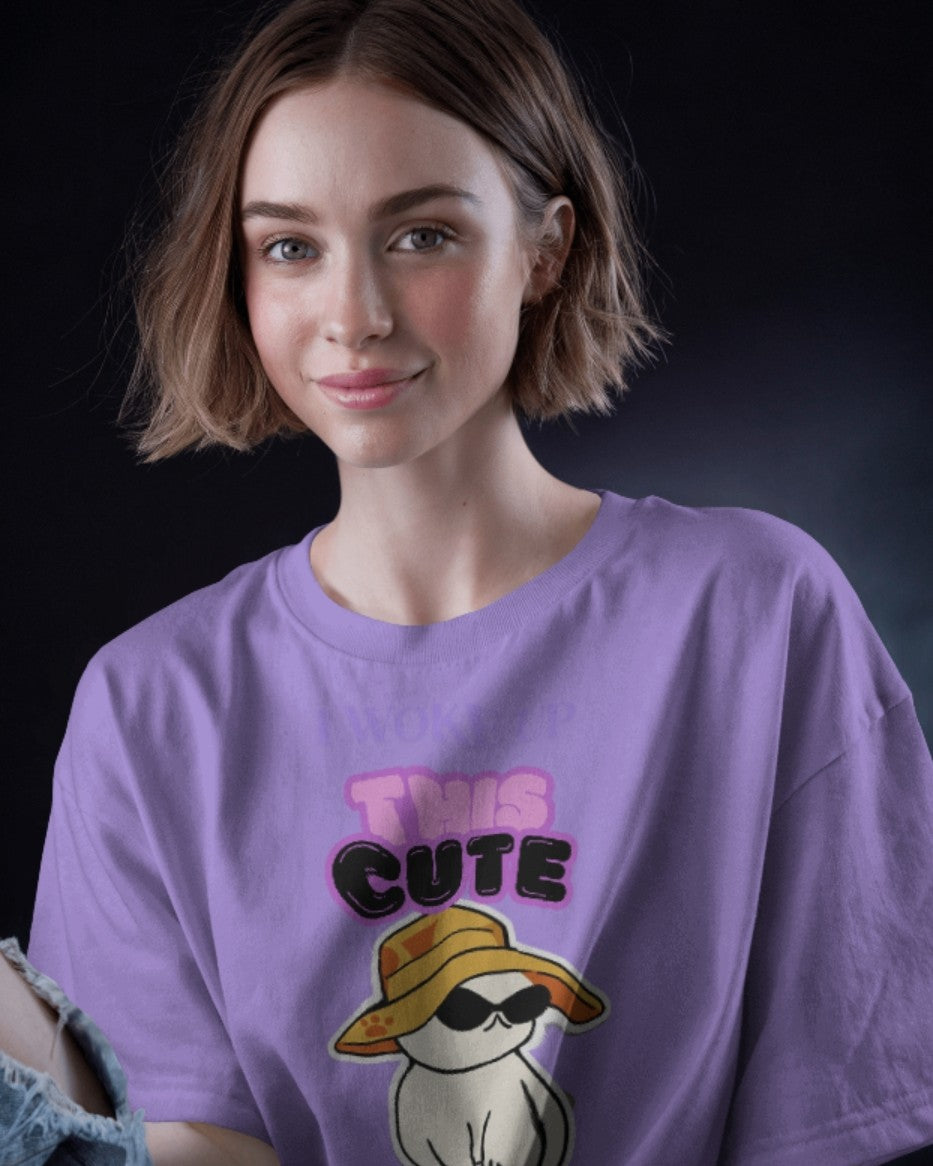 "Woke Up This Cute" Oversized T-Shirt