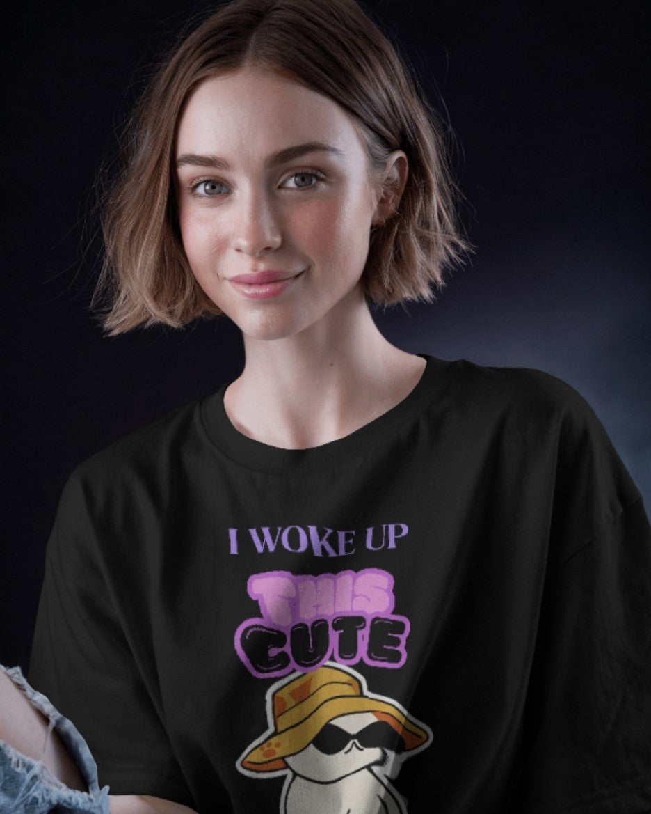 "Woke Up This Cute" Oversized T-Shirt