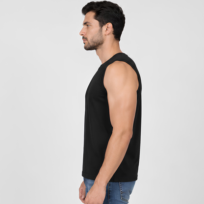 Evo Vogue Black Sleeveless T-Shirt for Men