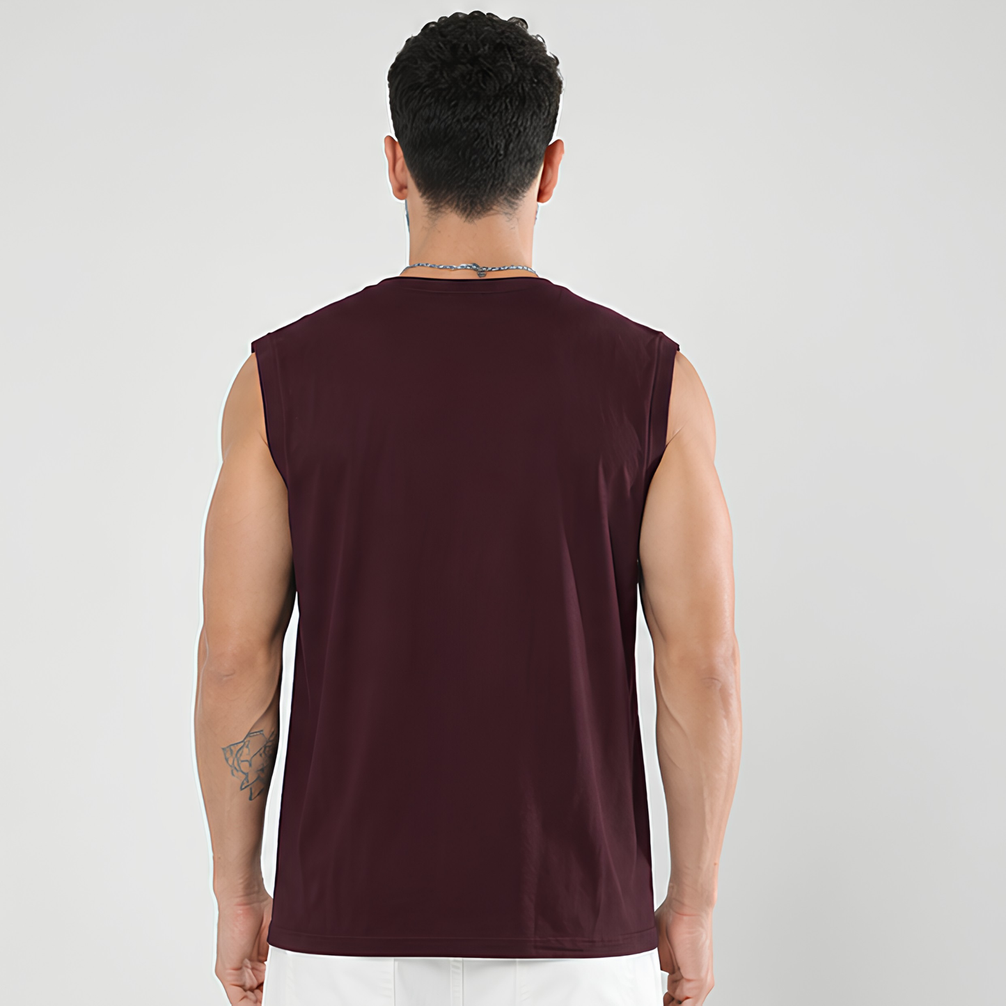 Evo Vogue Maroon Sleeveless T-Shirt for Men